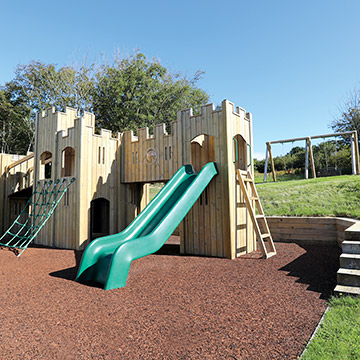 Play castle and swings