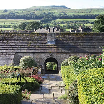 View over the roof top of Lodge Yard from its gardens