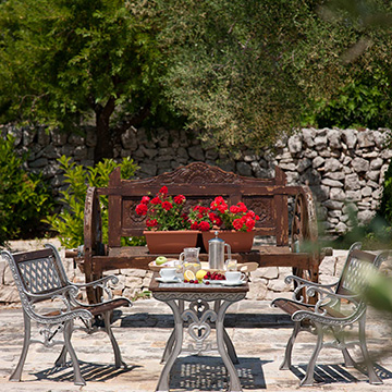 Rustic outside seating