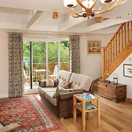 Living area in holiday cottage